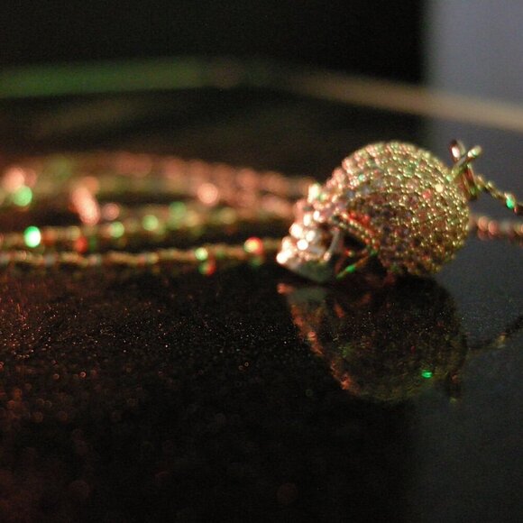 Dainty Micropavé Skull Necklace on Gold Chain - Picture 12 of 12